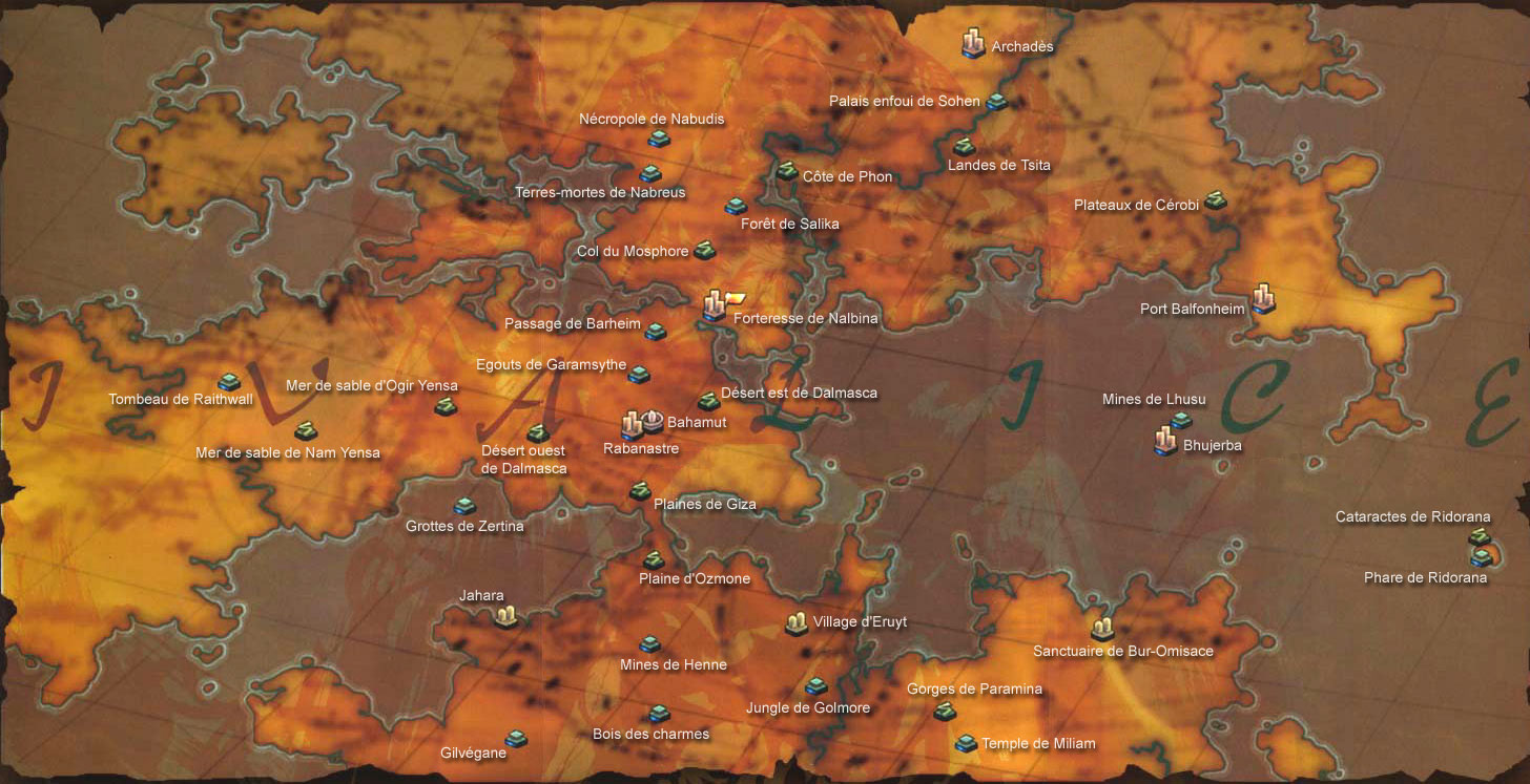 Carte du monde de Final Fantasy XII, petite taille
