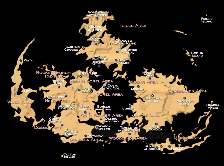 Carte du monde de Final Fantasy VII