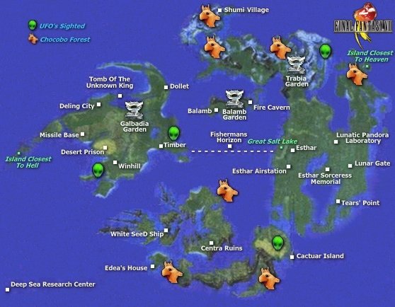 Carte du monde de Final Fantasy 8