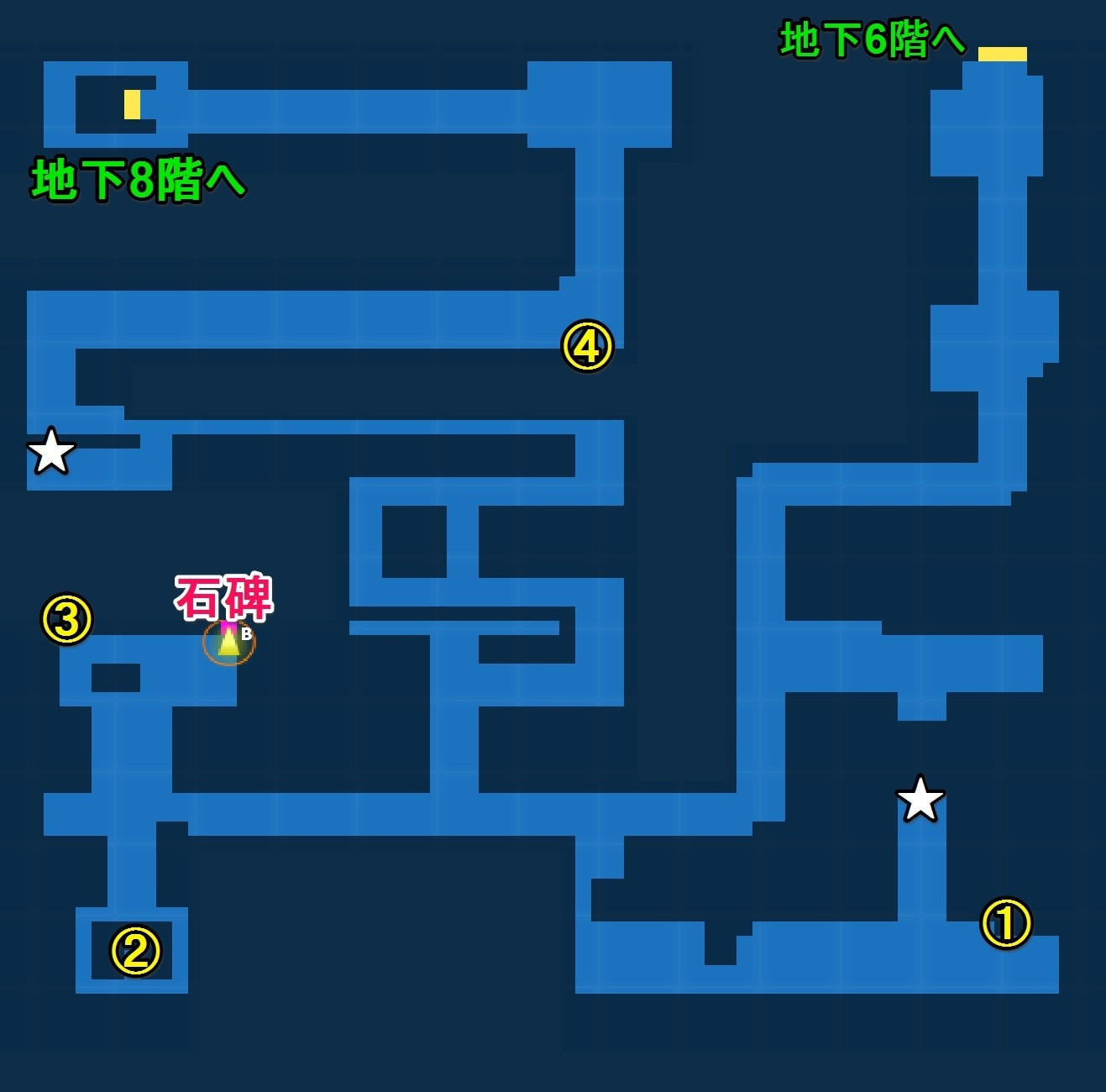 Carte des Ruines anciennes - Niveau 2 - Étage 7